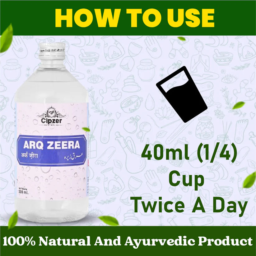 Cipzer Arq Zeera - 500ml | Herbal Digestive Tonic for Gas, Acidity, Indigestion & Appetite Booster