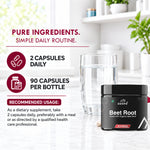 Zespo Beet Root 1,000 mg (10:1 Extract) | Beetroot Capsules for Stamina, Energy & Circulation Support | 90 Vegan Capsules