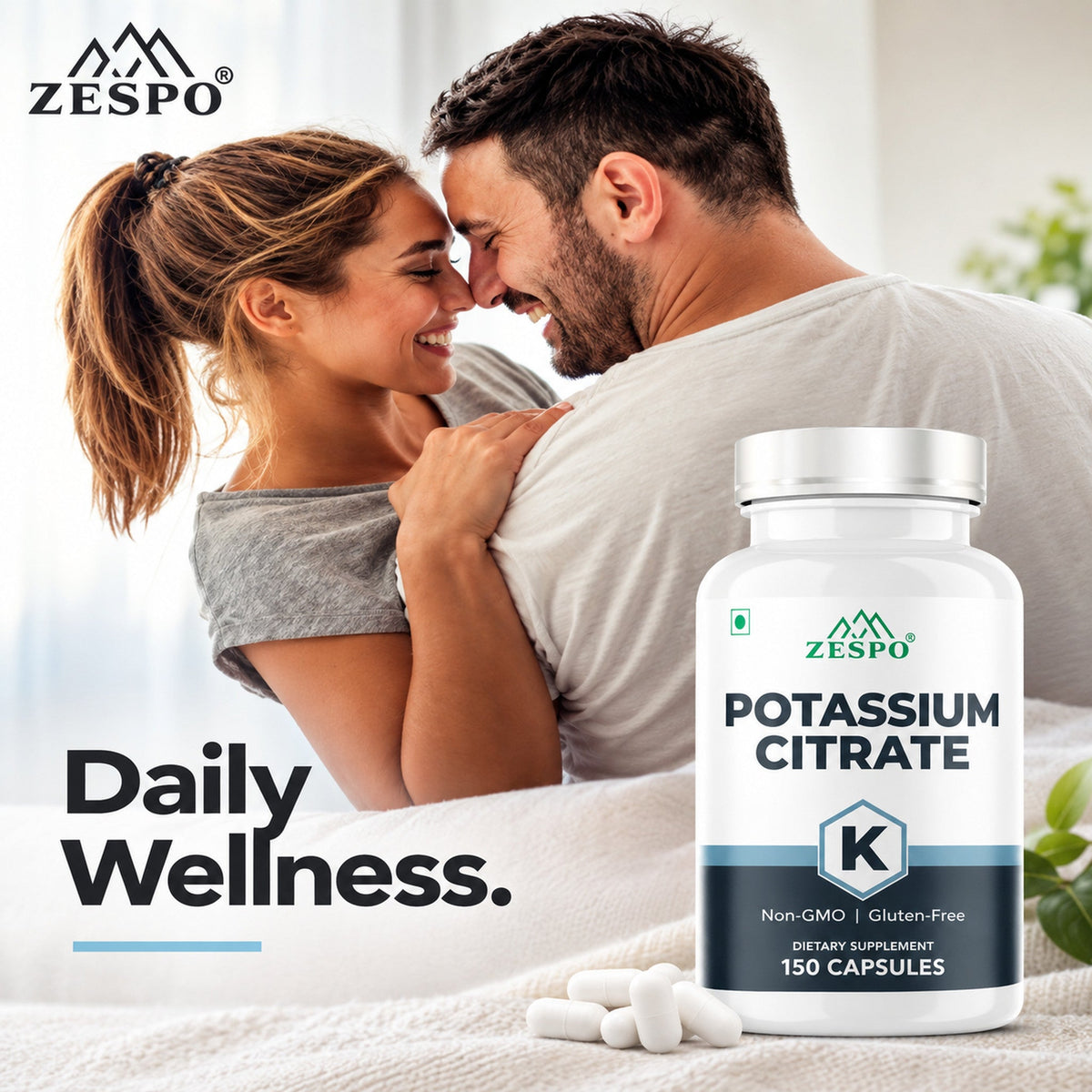 Zespo Potassium Citrate 800 mg (306 mg Elemental Potassium) | Electrolyte, Muscle & Nerve Function Support | 150 Veg Capsules