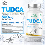 Zespo TUDCA 500 mg (Tauroursodeoxycholic Acid) | Pure TUDCA for Liver Health & Bile Flow Support | 1 Capsule Daily | 90 Vegan Capsules