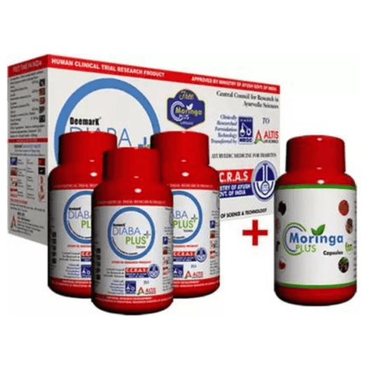 Deemark Diaba Plus Tablet with Moringa Plus Capsules Combo (540tab & 60cap )