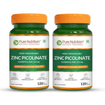 Pure Nutrition Zinc Picolinate | Zinc Supplements for Men & Women | Highly Bioavailable Elemental Zinc 13.2mg | Supports Immune Health, Skin, Hormonal Balance & Metabolism | Daily Zinc Supplement 120 Veg Capsules