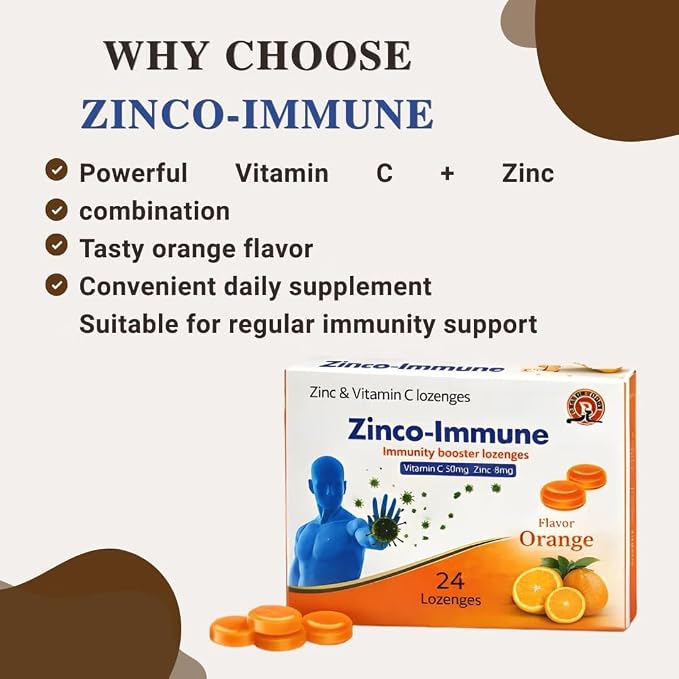 Zinco-Immune Lozenges – Vitamin C & Zinc-2 blist