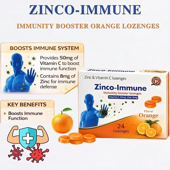 Zinco-Immune Lozenges – Vitamin C & Zinc-2 blist