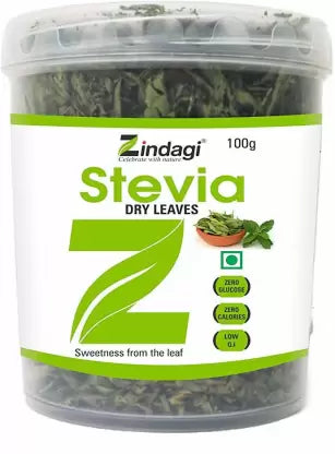 Zindagi Stevia  Powder (200 gm) and Stevia Dry Leaves (100 gm) -Natural & Zero Calorie Sugar-free Sweetener - Sugar Substitute (combo pack)