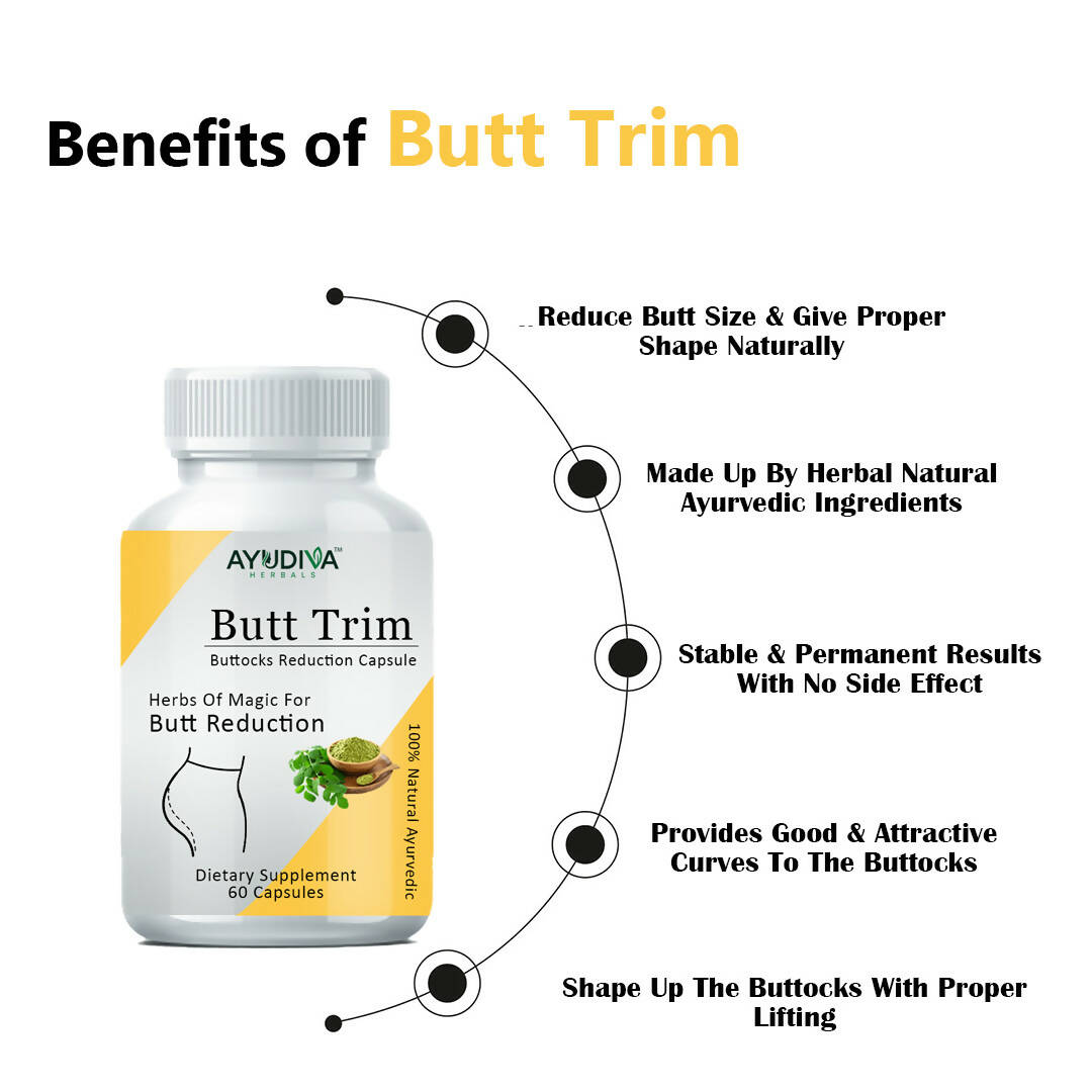 Ayudiva Butt TRIM Buttocks Reduction Capsules To Reduce Hips Size