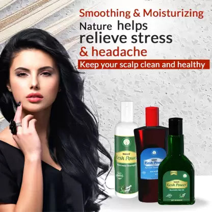 Deemark Kesh Power Ayurvedic Shampoo, Thanda Hair Oil with Kesh Power Hair Oil (320 ml)