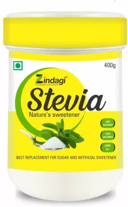 Zindagi Stevia White Powder - Gluiten free Sweetener - Stevia Leaves Extract 400gm