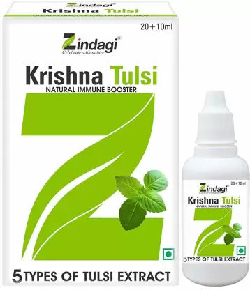 Zindagi Krishna Tulsi -  Immunity Booster Drop - Panch Tulsi Extract (Pack of 2) Each 30 ml