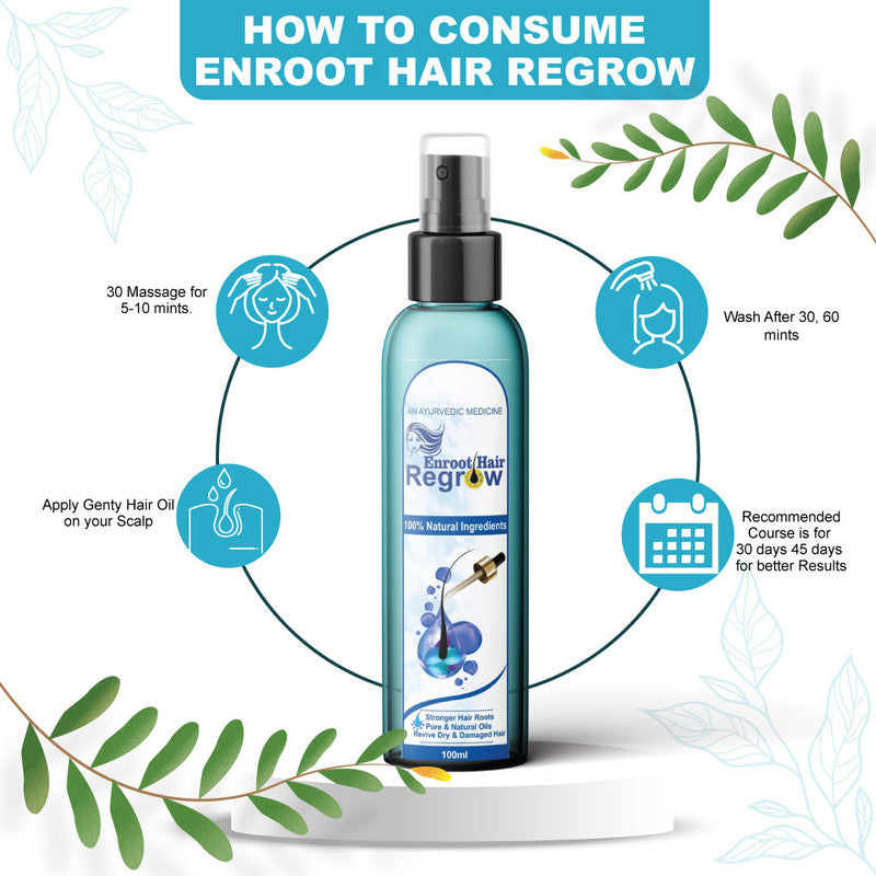 Divyashree Enroot Hair Regrow Oil for Hair Regrowth | Hair Fall Control | Hair Growth & Better Hair | 100ml Oil, Jeevan Care Ayurveda