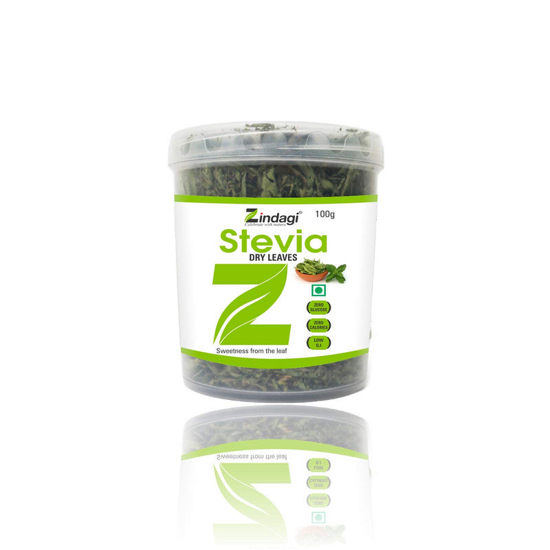Zindagi Stevia Dry Leaves - Pure Sugarfree Stevia Leaf (Pack of 2) Each 35gm