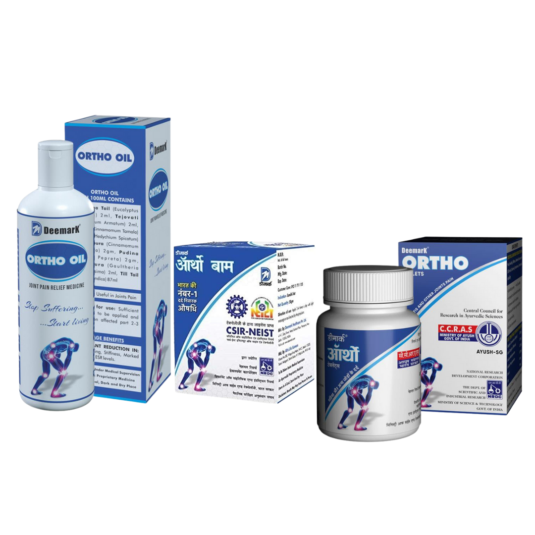 Deemark Ortho Balm (50gm), Ortho Oil (100ml) & Ortho Tablets (30 Tab)