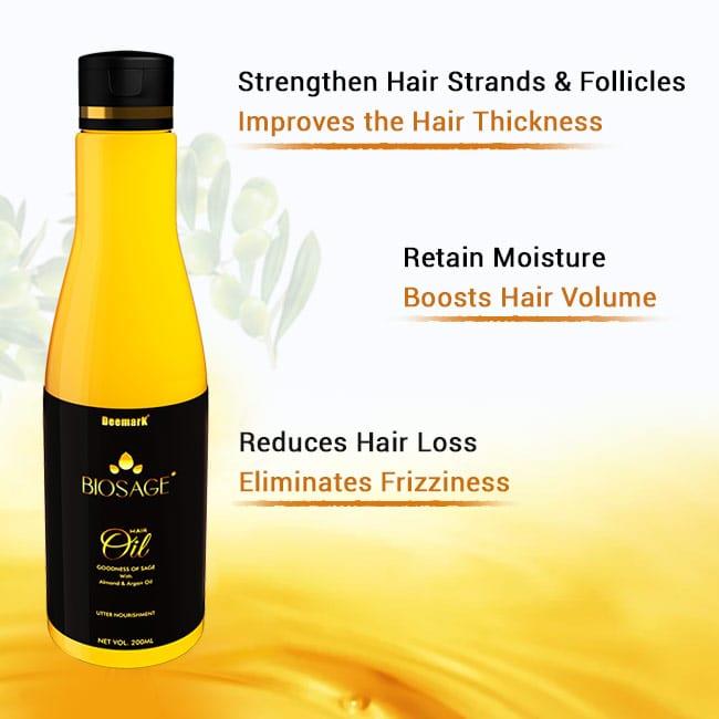 Deemark Biosage Hair Oil (200 ml) - Pack of 2