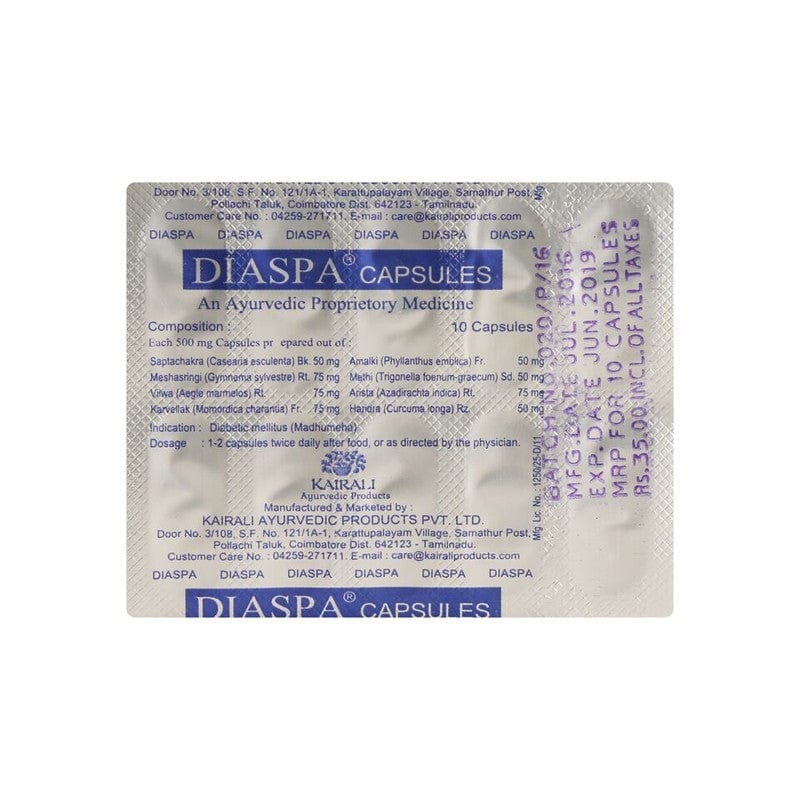 Kairali Diaspa Diabetes Capsules (60 Capsules)