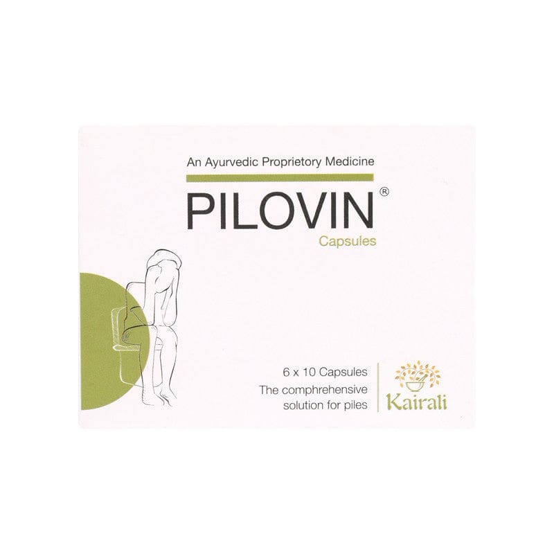 Kairali Ayurveda Group Kairali Pilovin Capsules - Best Ayurvedic Medicine for Piles or Hemorrhoids (60 Capsules)