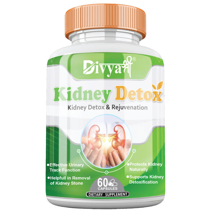 Divya Shree Kidney Detox Capsule Improve Kidney Function, Reduce Urine Related Problems, Remove Kidney Stone, Kidney Stone Treatment 60 Capsule, Jeevan Care Ayuveda