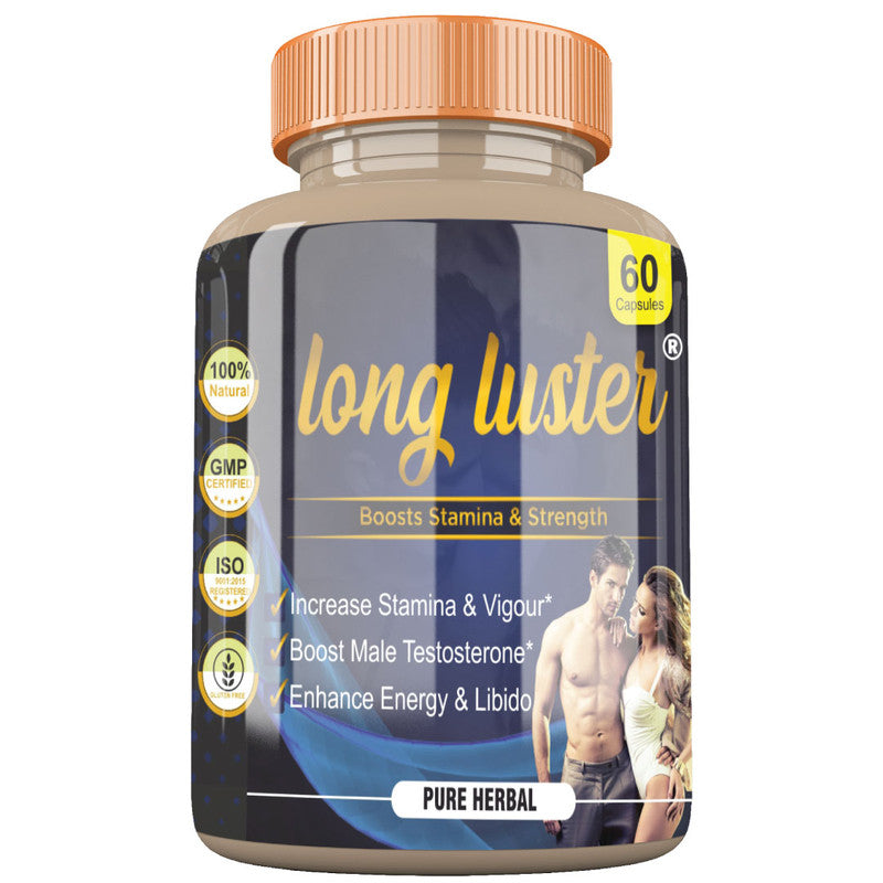 Divya Shree Long Luster Boost Testosterone Levels and Confidence | Relives Stress, Boosts Energy | Enhances Stamina | 60 Capsule Jeevan Care Ayurveda