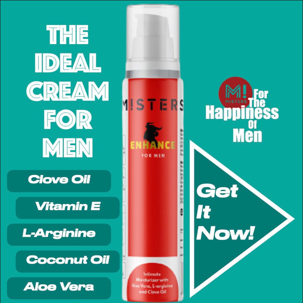 Misters Misters Enhance Intimate Moisturizer Cream with Aloe Vera & L-arginine and Clove Oil for Men - 50g