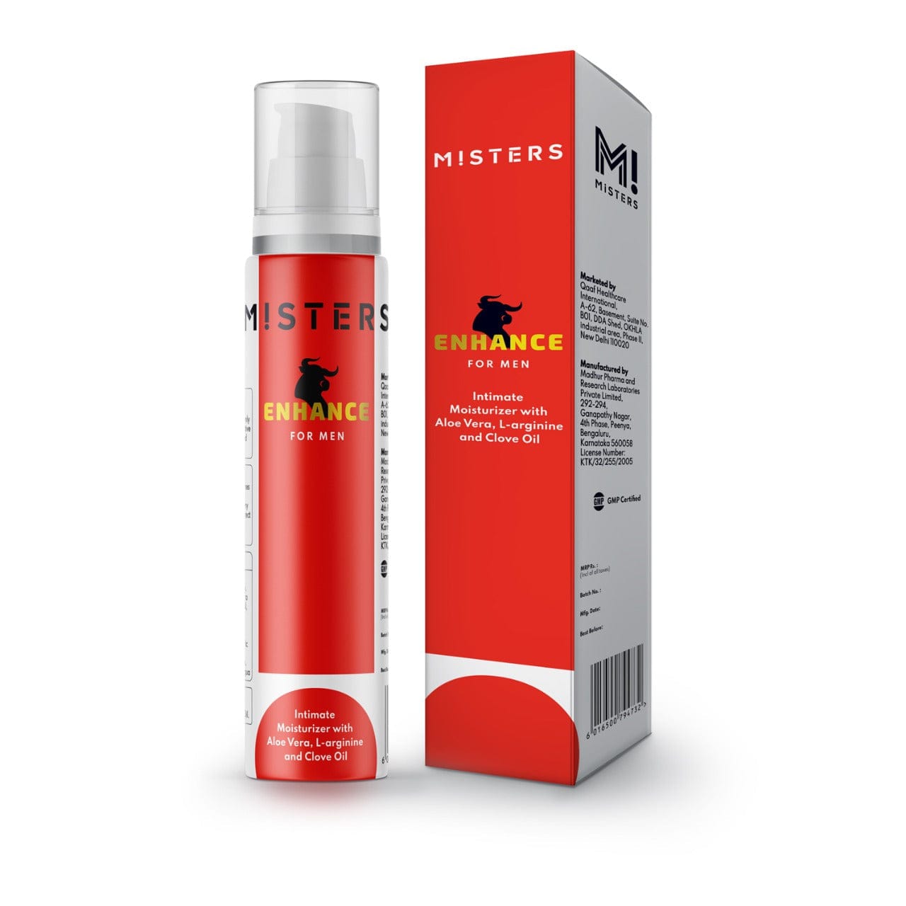 Misters Misters Enhance Intimate Moisturizer Cream with Aloe Vera & L-arginine and Clove Oil for Men - 50g