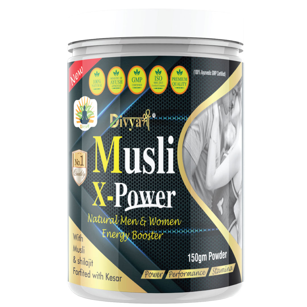 Divya Shree Musli X-Power Powder for Sexual Weakness | Made With Pure Safed Musli For Strength And Stamina 150gm, Jeevan Care Ayurveda