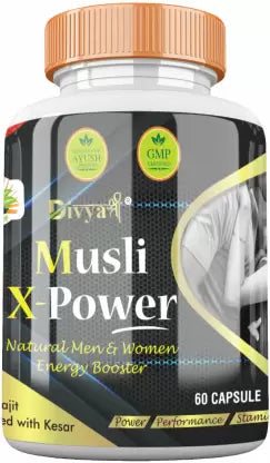 Divya Shree Musli X-Power Capsule Long Lasting Erection for Men, Increases Male Libido & Sex Stamina Men's Health 60 Capsule Jeevan Care Ayurveda