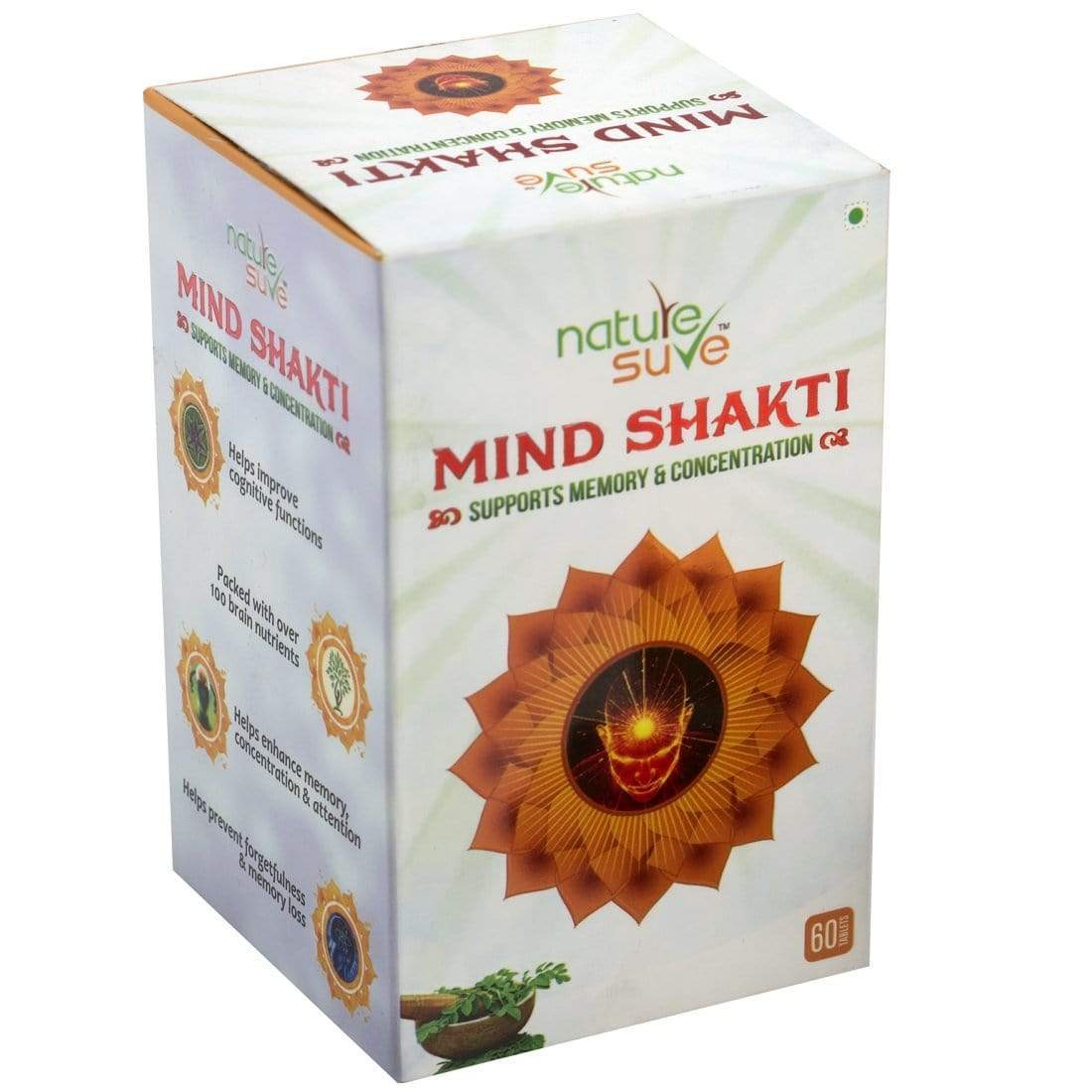 Nature Sure Pack of 1 Nature Sure Mind Shakti Tablets for Memory and Concentration in Men & Women - 60 Tablets