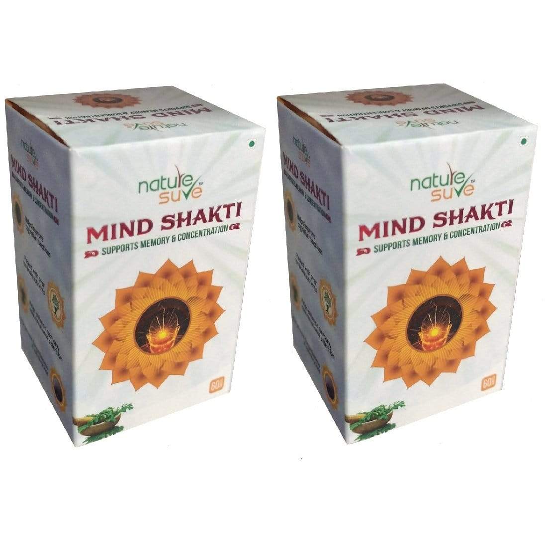 Nature Sure Pack of 2 Nature Sure Mind Shakti Tablets for Memory and Concentration in Men & Women - 60 Tablets