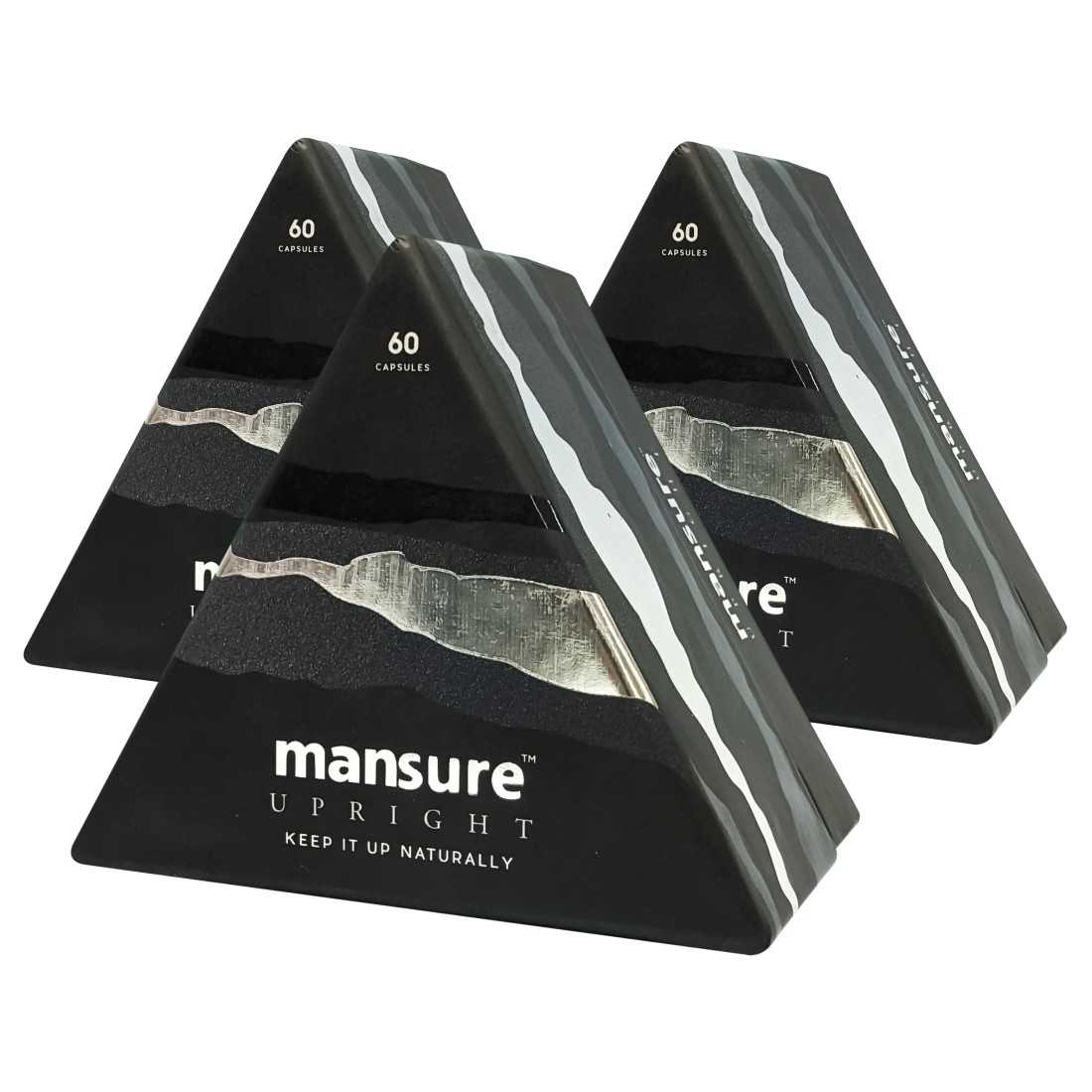 ManSure Pack of 3 ManSure UPRIGHT for Men's Health - 60 Capsules