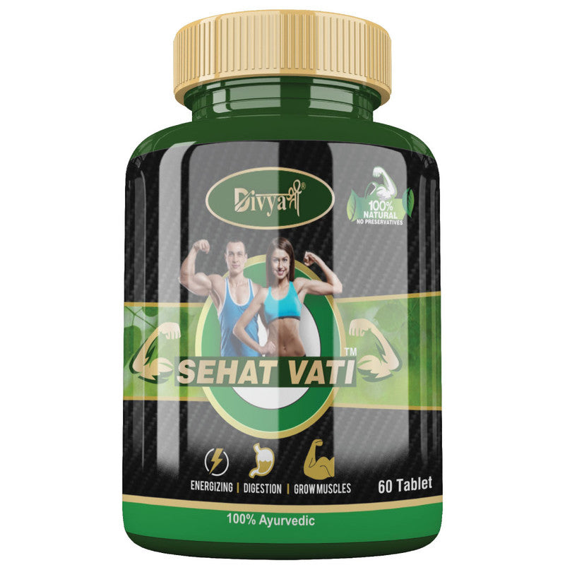 Divya Shree Sehat Vati Capsule Help In Gaining Weight & Digestion, Build Muscles And Boosts Energy Ayurvedic 60 Capsule, Jeevan Care Ayurveda