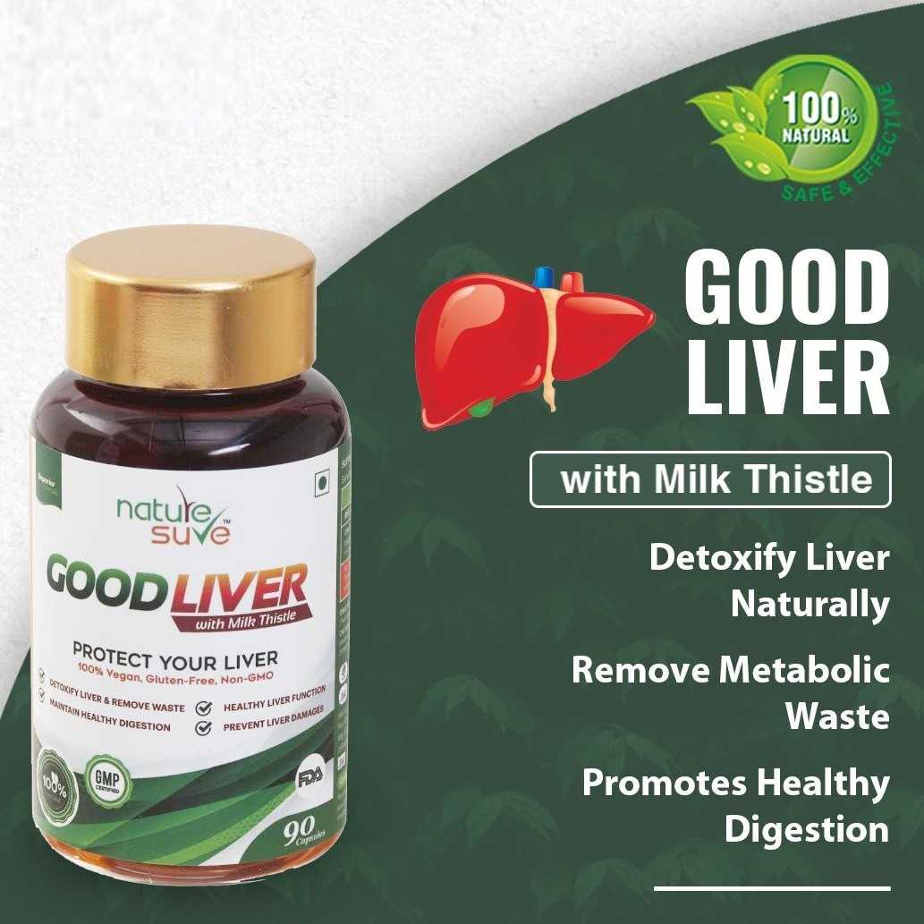 Nature Sure Tablets Nature Sure Good Liver Capsules With Milk Thistle for Fatty & Non-Fatty Liver Health